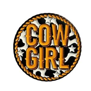 Cow Girl Rope & Cow print Enamel Pin